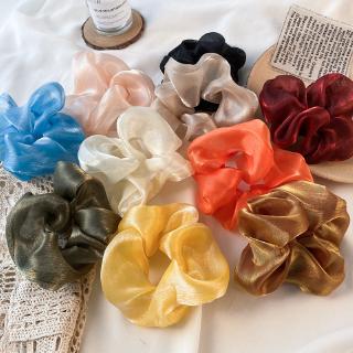 Dây buộc tóc vải lụa satin màu sáng phong cách Hàn Quốc (Hair Scrunchies)