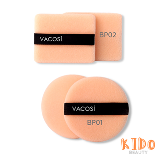 Bịch 2 cái Bông phấn khô tròn nhỏ BP01/vuông BP02 Vacosi | Bông dặm phấn phủ, phấn bột