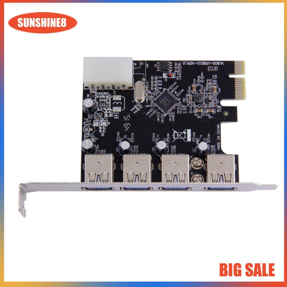 Card Mở Rộng 4 Cổng Pci-E Sang Usb 3.0 Hub 5 Gbps