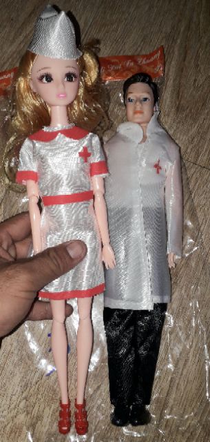 Sét 2 bé khớp Bác sĩ Nữ mắt ngọc và bác sĩ nam có 11 khớp cao 30cm bằng nhựa