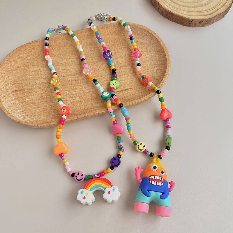 Vòng cổ Mặt Quái Vật Hoạt Hình Phong Cách hip hop Cho Nữ