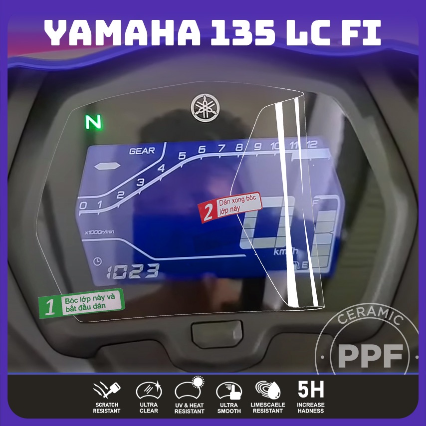YAMAHA 135 LC FI | Miếng dán bảo vệ mặt đồng hồ xe yamaha 135 lc
