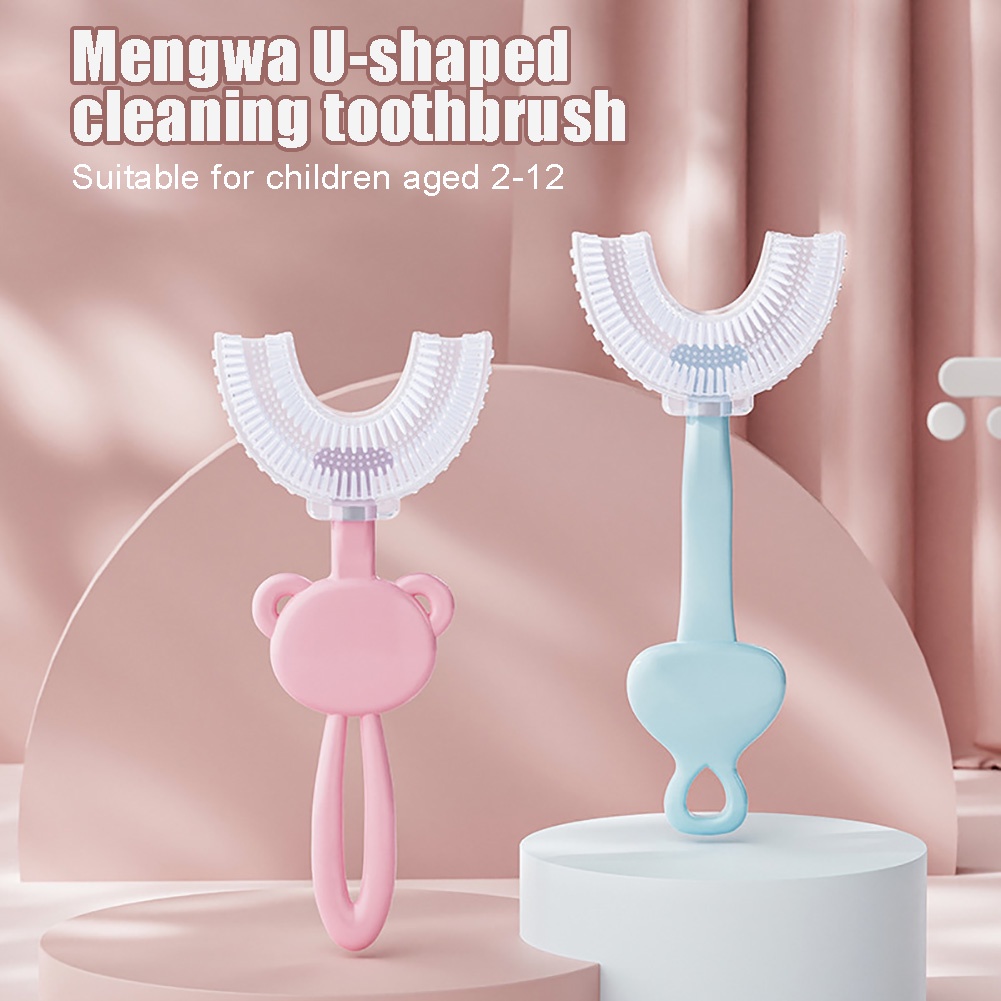 Bàn chải đánh răng chăm sóc răng trẻ em hình chữ U Bàn chải đánh răng trẻ em Chăm sóc răng miệng Vệ sinh Bàn chải đánh răng cho bé Đánh răng cho bé Hiện vật miyia