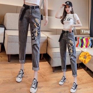 Quần Baggy Jean QJ20 Cạp Cao Thời Trang Trẻ Phong Cách Hàn Quốc Cá Tính