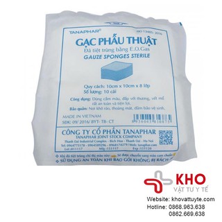 Gạc phẫu thuật Tanaphar (combo 10 túi)