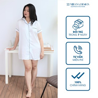 Váy ngủ thiết kế BIGSIZE 40-75KG cao cấp kiểu dáng đẹp vải Tsumugi lạnh Nhật Bản MIRANA - màu trắng