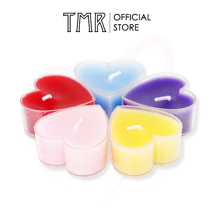 Love Candle Tea Light Lãng Mạn thơm Hình trái tim Không Khói Nhiều Màu