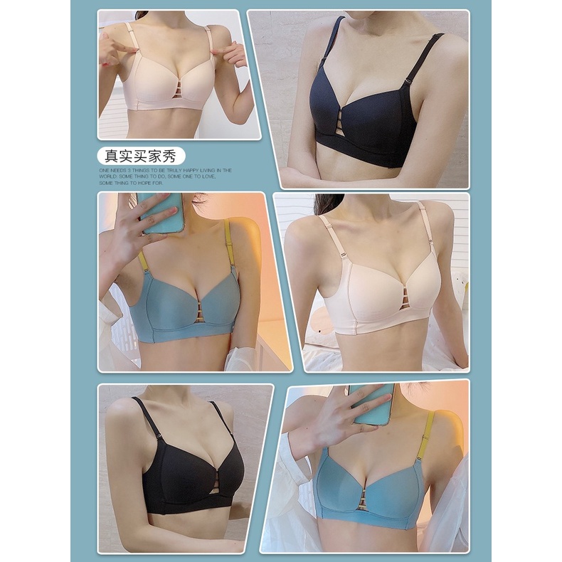 Áo Lót Cúp Ngực Trái Tim Siêu Mỏng Không Đường May Màu Trơn Mềm Mại Thoải Mái Cho Nữ