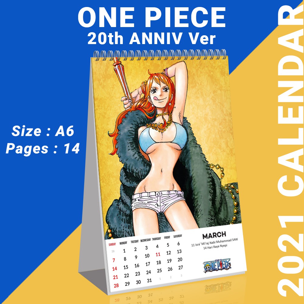Lịch Để Bàn Hình Nhân Vật Trong Phim One Piece 20th