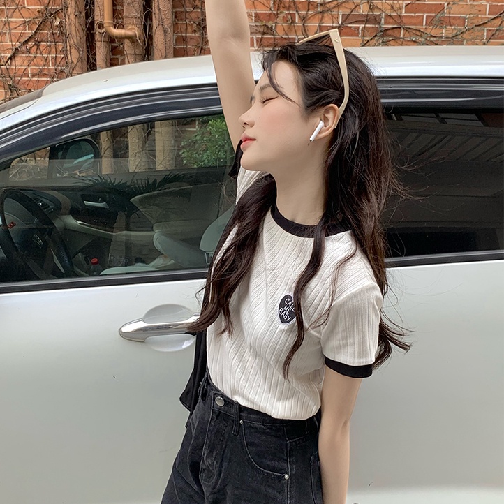 Áo thun SUXI ngắn tay cổ tròn dáng rộng thời trang hè phong cách Hàn Quốc cho nữ