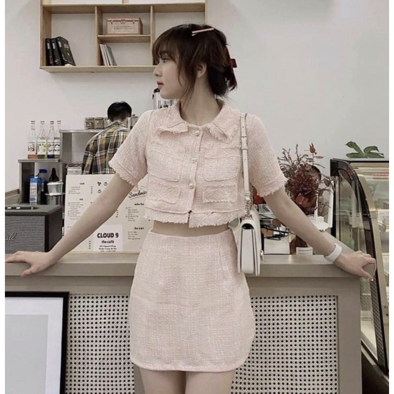 (Có Sẵn) Set Dạ Bố Hàng Quảng Châu Loại 1-Set Đồ Nữ Xinh Xắn -Ảnh Thật-ko đẹp trả Shop