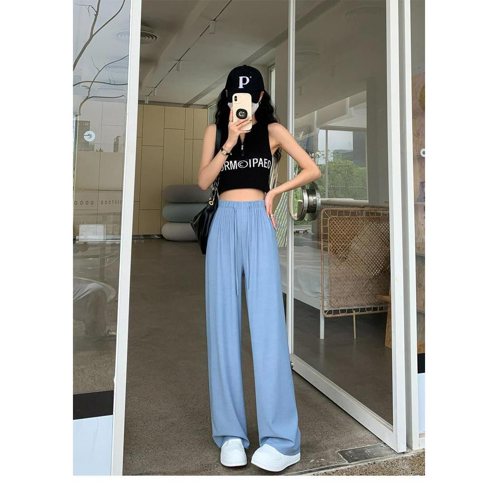 Quần Jean Ống Rộng Lưng Cao Thiết Kế Mỏng Kiểu Dáng Mới Thời Trang Dành Cho Mùa Hè 638