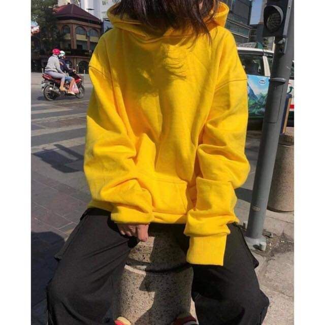 Áo Hoodie Trơn Tay Dài Túi Bụng