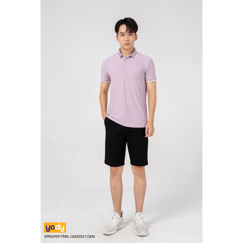 Áo phông polo nam airy cool bo kẻ YODY chính hãng - APM3959