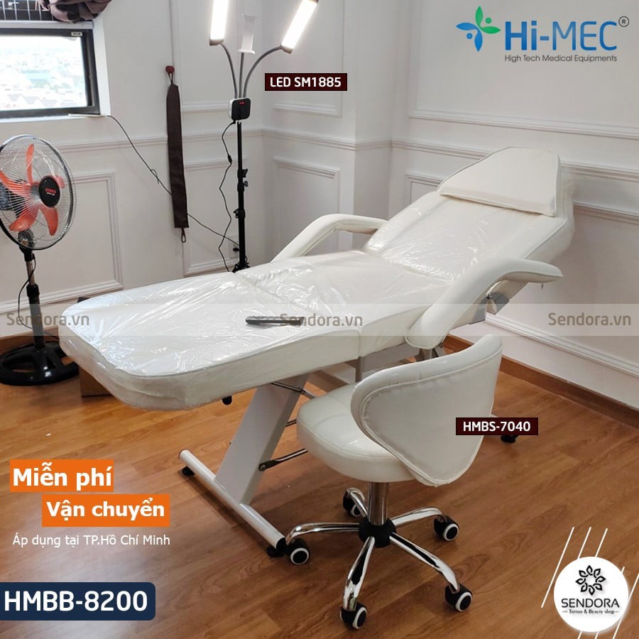 Combo Bộ giường & ghế ngồi phun xăm, nối mi, tiêm filler nhập khẩu Hi-mec HMBB-8200