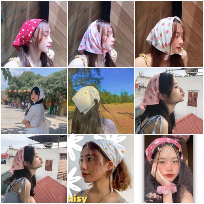 Khăn Bandana hoạ tiết dễ thương