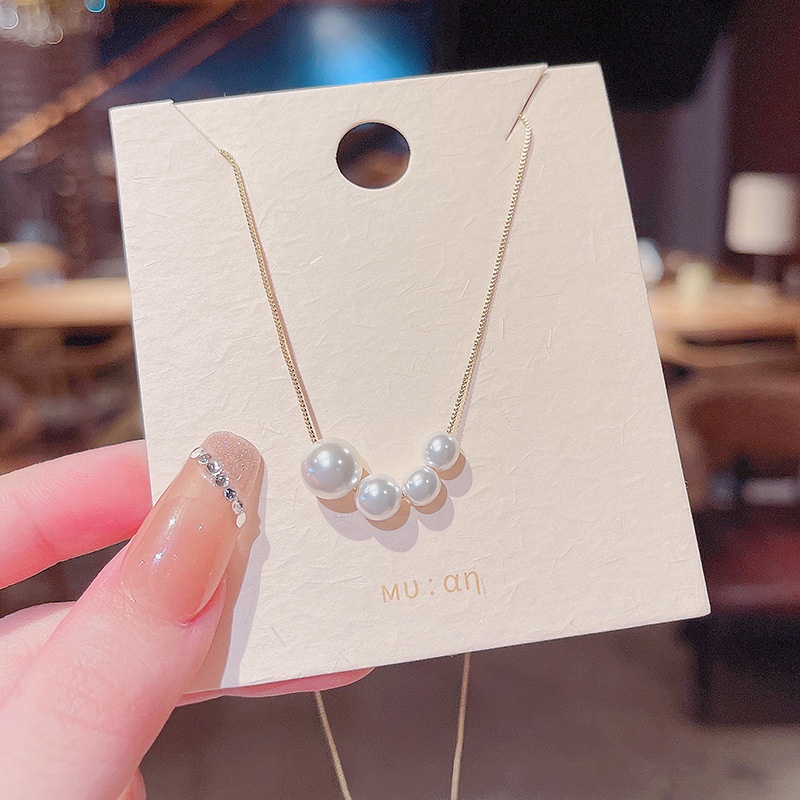 Dây chuyền nữ titan không gỉ mặt ngọc trai nhân tạo phong cách ngọt ngào thanh lịch mẫu mới 2023