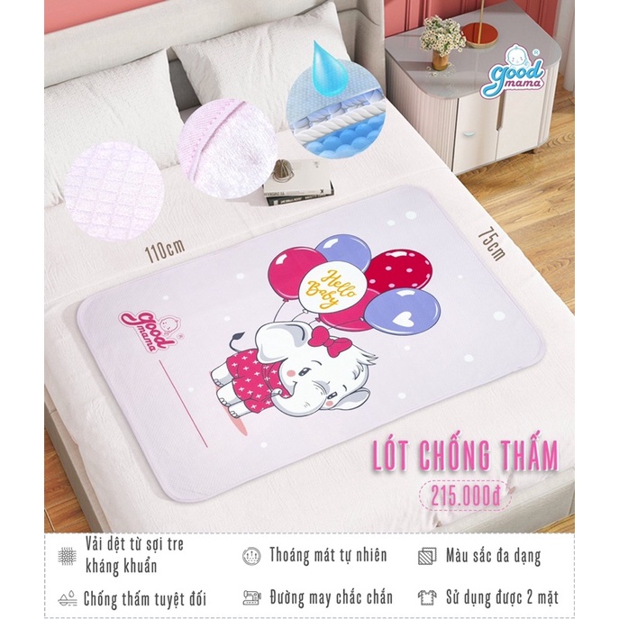 Tấm lót chống thấm Goodmama hàng cao cấp an toàn cho Bé Tấm lót chống thấm Goodmama