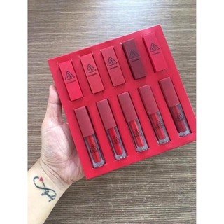 SÉT 10 CÂY SON MINI TONE ĐỎ