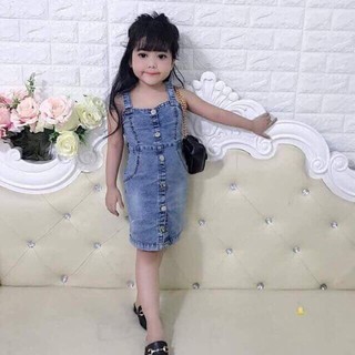 VÁY BÒ TRẺ EM _ VÁY DÂY BÒ SÀNH ĐIỆU DÀNH CHO BÉ GÁI từ 9-20KG
