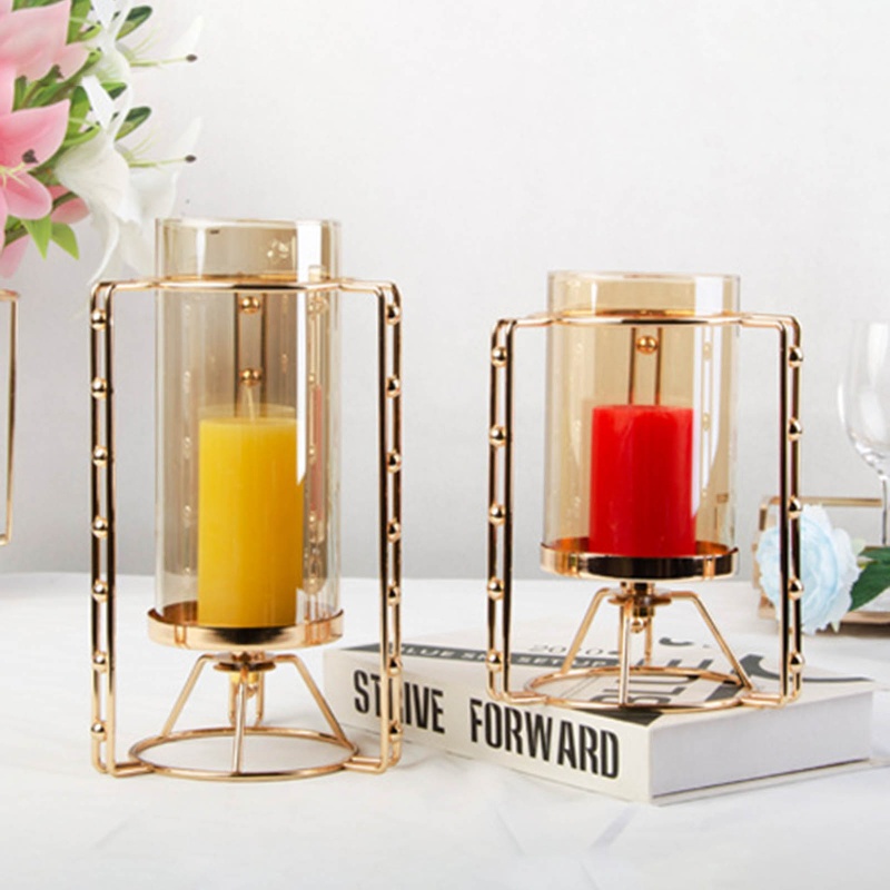 Chân Nến Thủy Tinh Để Bàn Trang Trí Nội Thất Kính