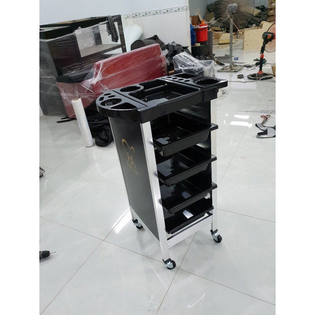 Xe đẩy dụng cụ SALON cao cấp ( đen) Thương hiệu Kangdi KD 1000