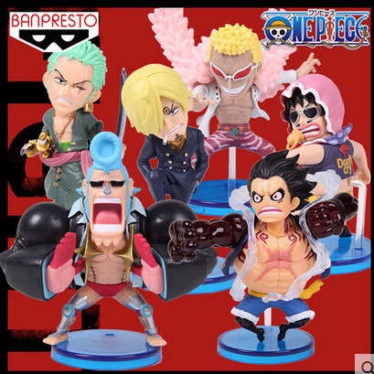 Hand-made model in stock hand-made wholesale one piece WCF FIGHT 4th gear Luffy Q version 6 hand-made box egg 4n28