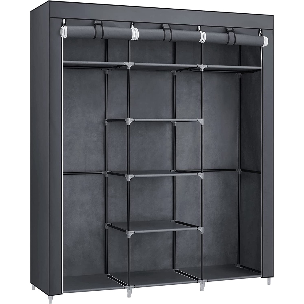Tủ Vải Để Quần Áo Cao Cấp Sang Trọng 3 Buồng 9 Ngăn A0208
