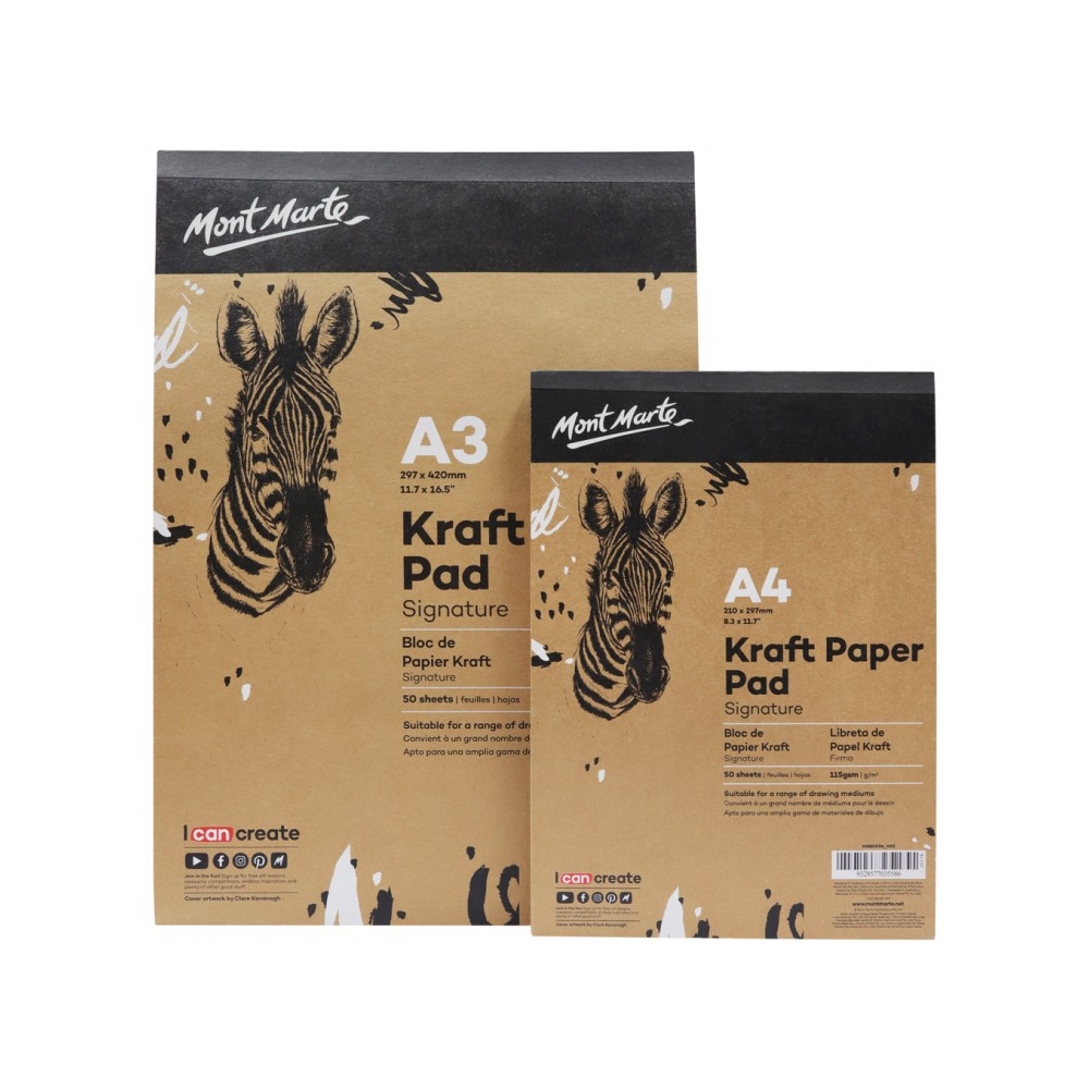 Sổ gáy keo Mont Marte Kraft Paper Pad - 50 tờ - A4/A3