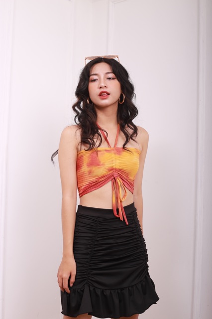 ĐỒ ĐI BIỂN - SUNSHINE TOP - ÁO BUỘC CỔ CÓ DÂY RÚT Ở GIỮA - A0031