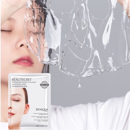 Mặt nạ thạch thủy tinh collagen Bioaqua, mask nội địa Trung dưỡng trắng da căng bóng mịn màng