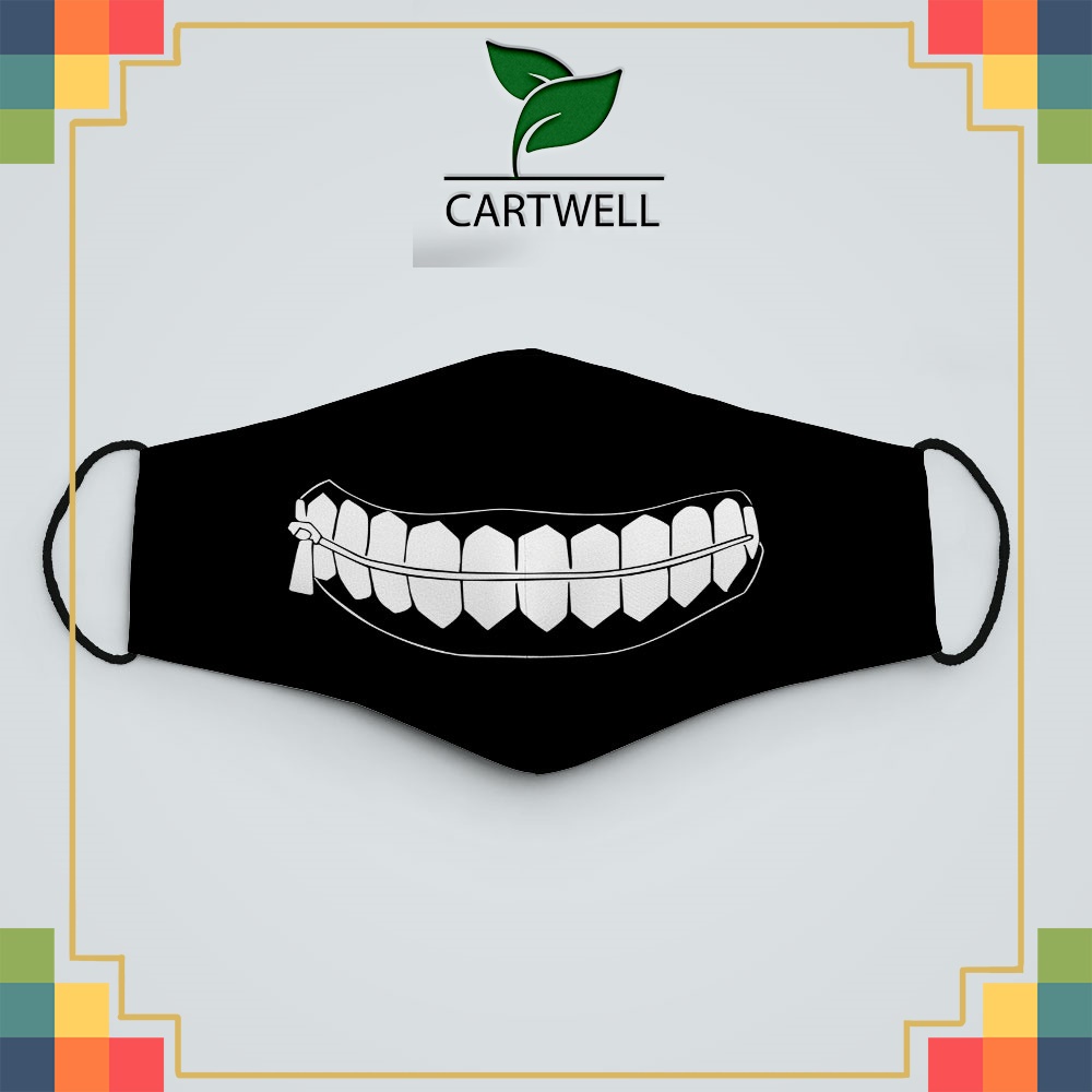 Khẩu trang in hình 3d DRAWN_1191 CARTWELL vải poly cotton 100% ngăn bụi kháng khuẩn bảo vệ toàn diện cho bạn