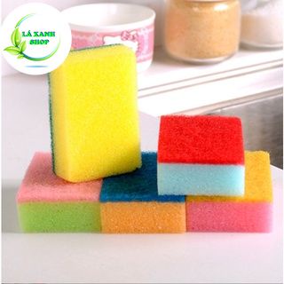 Miếng Rửa Bát Đĩa Chén Kiêm Cọ Xoong Nồi 2 In 1 (Nhiều Màu)