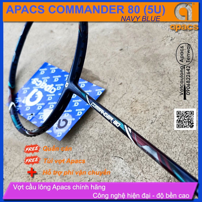 [Vợt cầu lông Apacs Commander 80 Navy Blue- 5U]