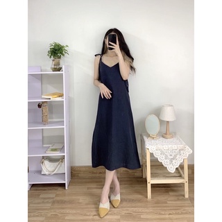 Đầm - Váy hai dây linen