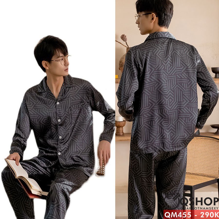 Bộ đồ pijama nam quần dài, tay dài QM450