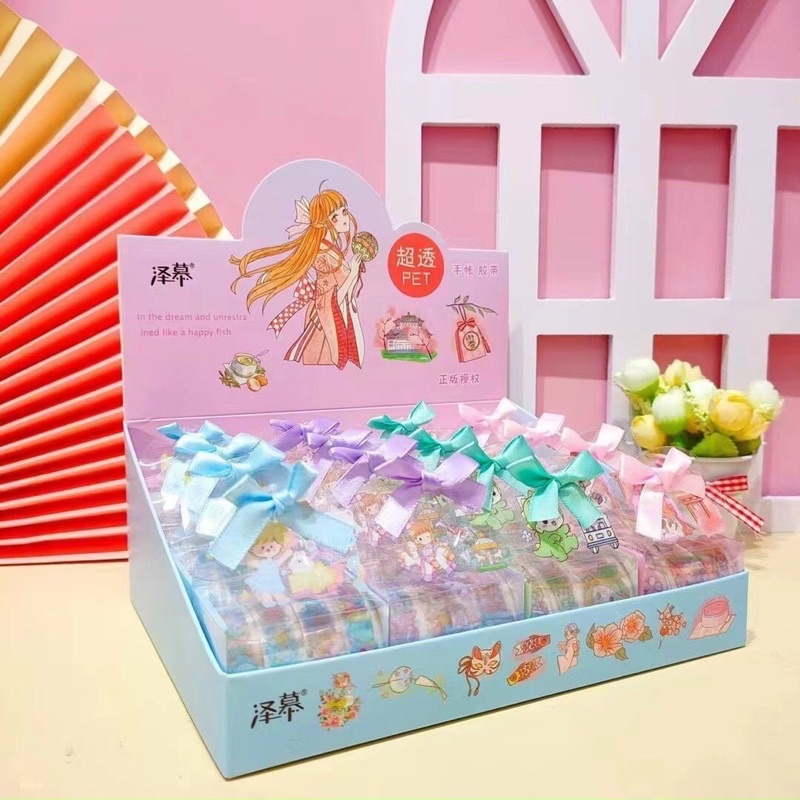Washi tape nơ set 4 cuộn washi nhỏ dễ thương