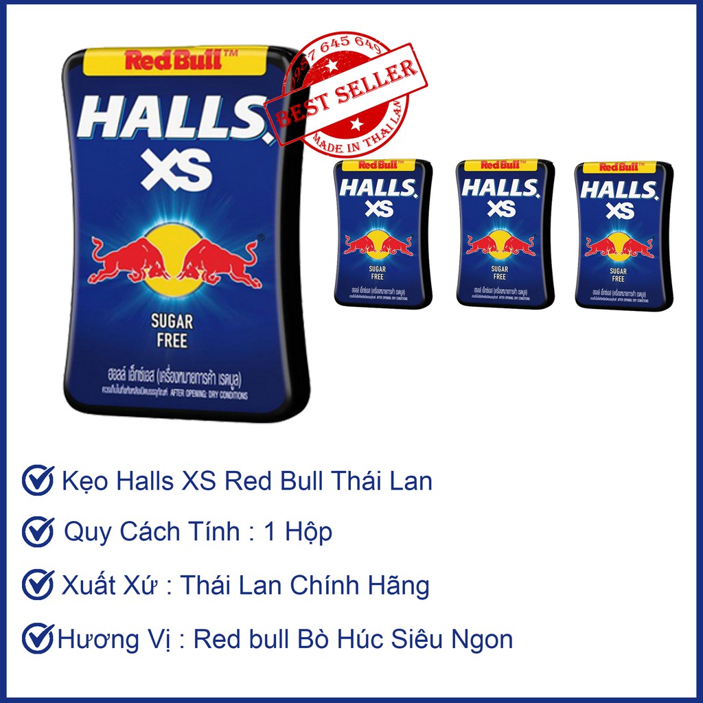 Kẹo ngậm Halls XS Redbull Thái Lan