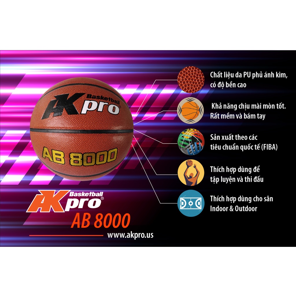 BÓNG RỔ AK pro AB8000 SỐ 7( CHÍNH HÃNG)