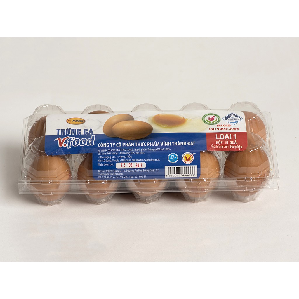 Lô 10 trứng gà Vfood 60/trái