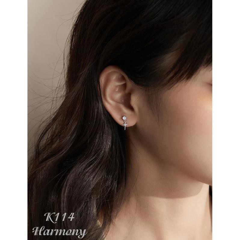 Bông tai, Khuyên tai nam nữ thánh giá kẹp vành cá tính, độc đáo K114| Bạc thái Trang sức Harmony