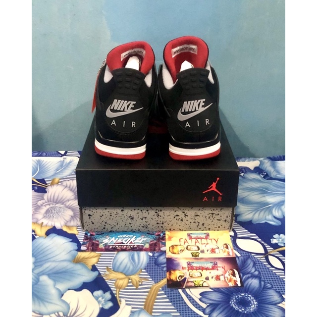 'Giày Cổ Thấp' Nike Air Jordan 4 Retro Bred