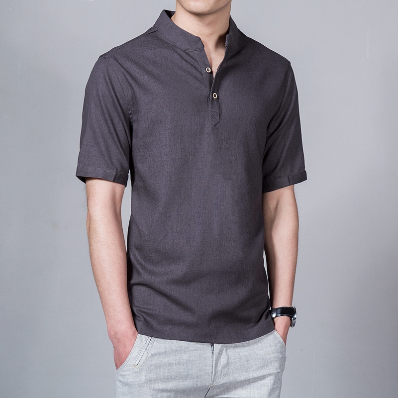 Áo Thun Polo Ngắn Tay Cổ Chữ V Màu Trơn Thời Trang Mùa Hè Cho Nam (M-5XL)