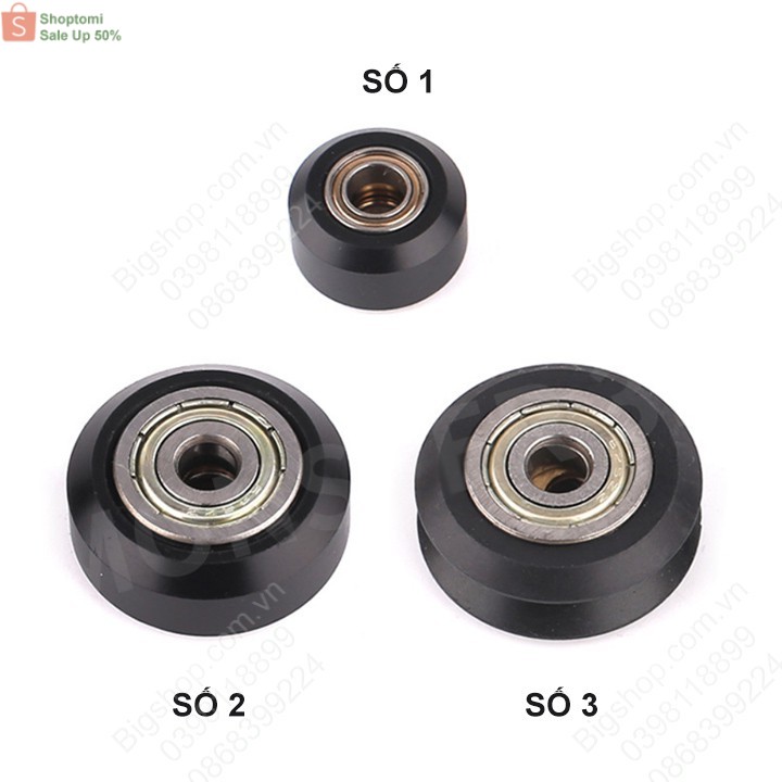 (Hà nội) Bánh xe Vslot SỐ 1 hoặc Số 2, có bạc lót, phụ kiện cho máy in 3D hoặc CNC