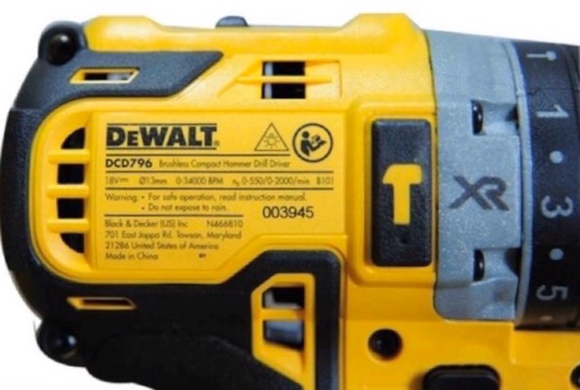 DCD796N Body Thân máy khoan pin 18v Chính hãng Dewalt Mỹ