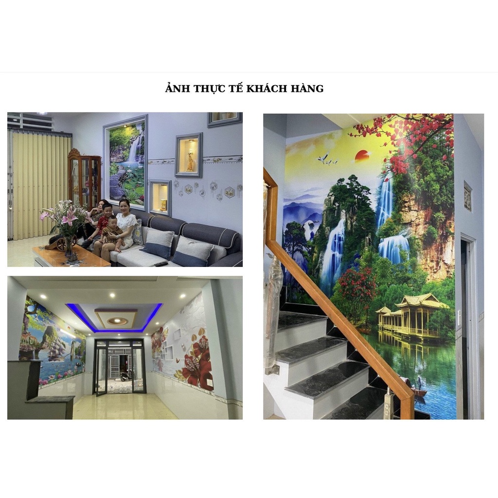 Tranh Dán Tường 3D,Rừng Trúc Xanh- Đã tích hợp sẵn keo