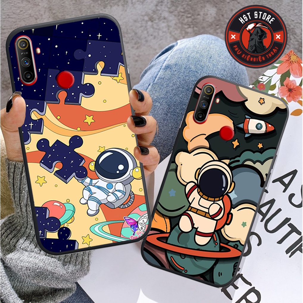Ốp lưng Realme C3 / Realme 5 / Realme 5i - in hình phi hành gia sao đỏ và  mặt trăng đỏ siêu đẹp , chất lượng
