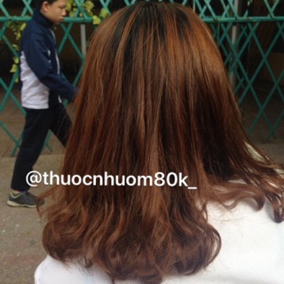 Thuốc nhuộm tóc màu Nâu vàng ( tặng kèm oxy trợ dưỡng, găng tay)