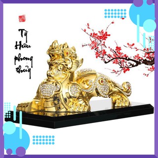 [Freeship] Tượng tỳ hưu hợp kim đính đá trang trí phong thủy ô tô