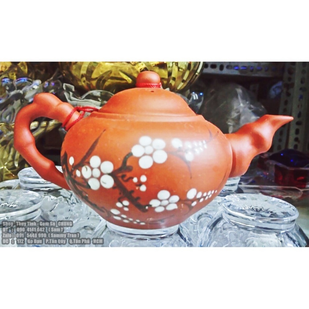 Ấm trà và 6 chung gốm Bát Tràng 300ML/500ML